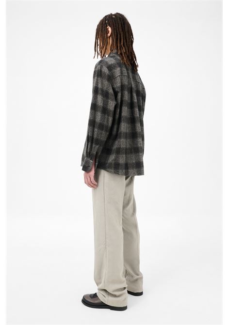 camicia above uomo grigia e nera OUR LEGACY | M4252AO